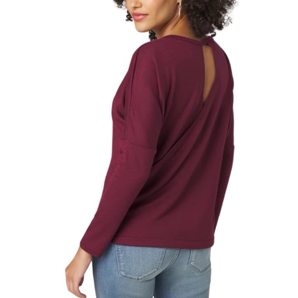 White House Black Market open back cut out back long sleeve knit top